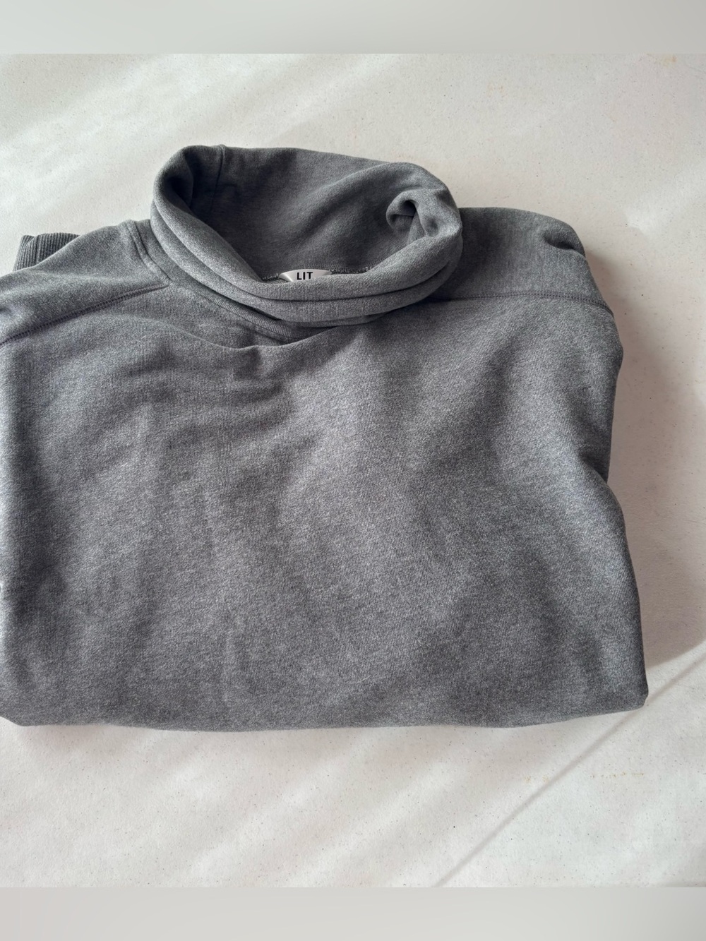 LIT Activewear Whisper Oversized Turtleneck Sweatshirt Heather Grey XXL⁠